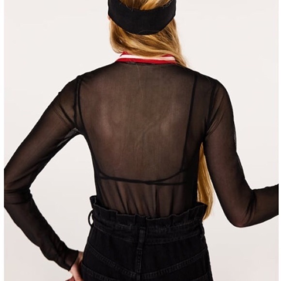 ZARA Semi-Sheer T-Shirt - Picture 5 of 8